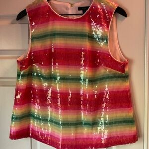 J Crew multi colored sequined top